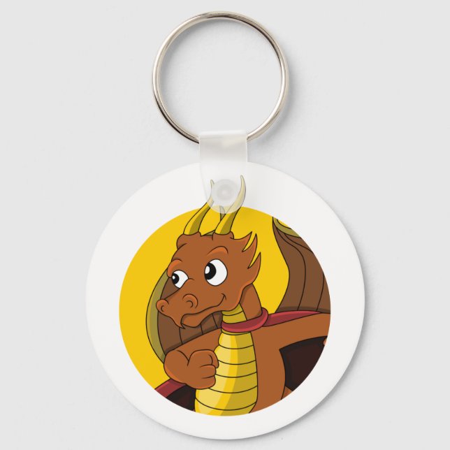 Chaveiro Cartografia do dragão laranja (Frente)