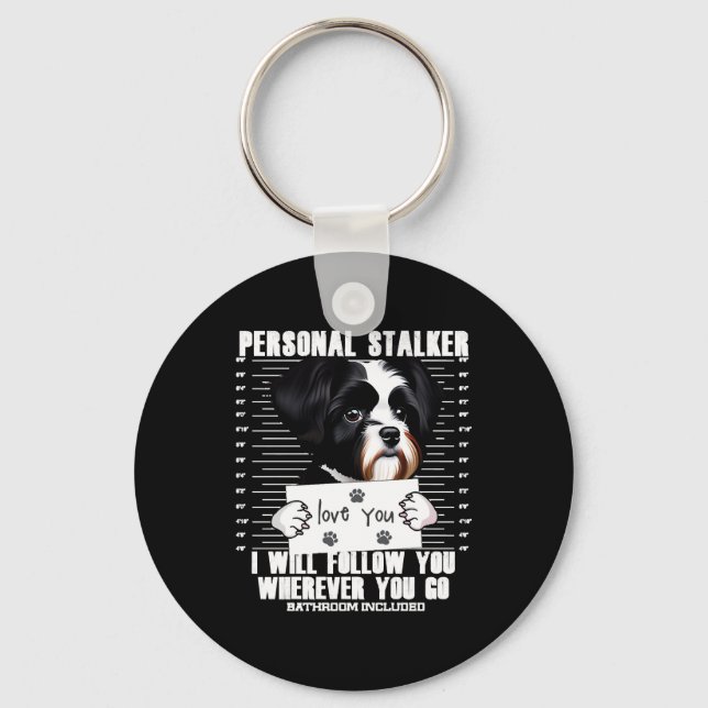 Chaveiro Cartografia Engraçado de Cachorro Havanese (Frente)