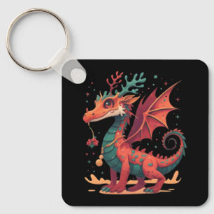 Chaveiro Cartoon Abstrato de Reindeer Dragon