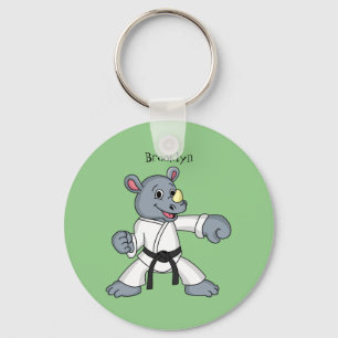 Chaveiro Cartoon bonito rhino kung fu 