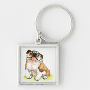 Chaveiro Cartoon Cachorrinho Bulldog Inglês Porta Chaves