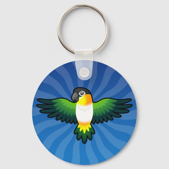 Chaveiro Cartoon Caique / Lovebird / Pionus / Parrot (Frente)