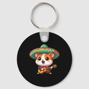 Chaveiro Cartoon Cinco De Mayo Hamster Mariachi Guitar Mexi