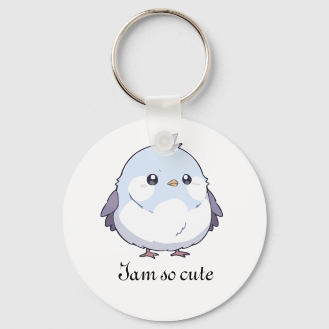 Chaveiro Cartoon de Aves Cute Kawaii Chubby - Pastel Adoráv (Frente)