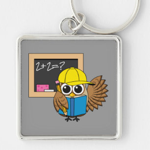 Chaveiro Cartoon de Coruja de Estudantes da Escola Bela