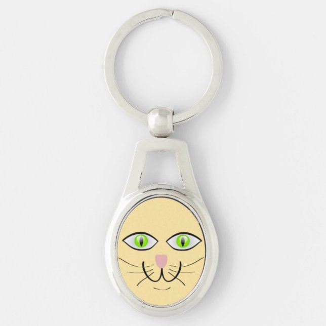 Chaveiro Cartoon de Gato Cara Engraçada-29034 (Frente)