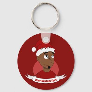 Chaveiro Cartoon de Natal do homem sorridente