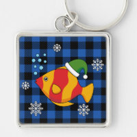 Cartoon de Peixes Tropicais do Xmas sobre Padrão d