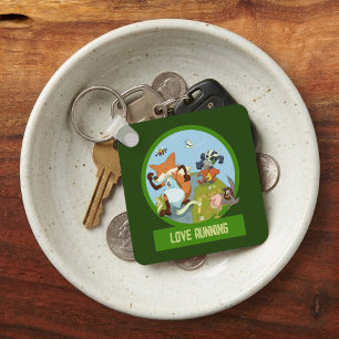 Chaveiro Cartoon de Raça de Animais da Floresta Engraçada