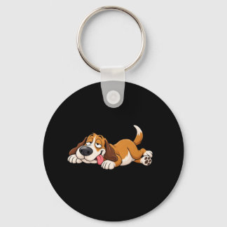 Chaveiro Cartoon do Cão Preguiçoso Engraçado – Amante de Cã