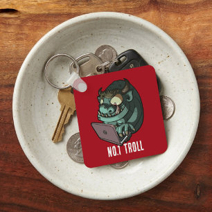 Chaveiro Cartoon do Troll Nº1 Troll da Internet no Laptop