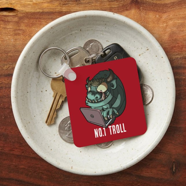 Chaveiro Cartoon do Troll Nº1 Troll da Internet no Laptop (Criador carregado)