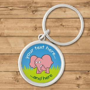 Chaveiro Cartoon elefante rosa