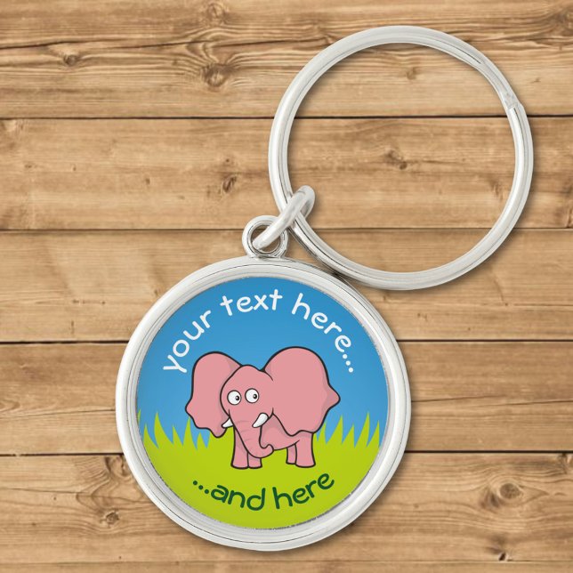 Chaveiro Cartoon elefante rosa (Criador carregado)