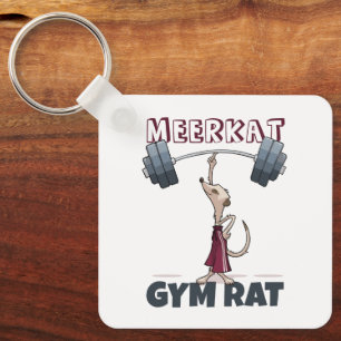 Chaveiro Cartoon Engraçado Meerkat Gym Rat Engraçado