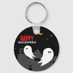 Chaveiro Cartoon fantasma da cidade de Halloween