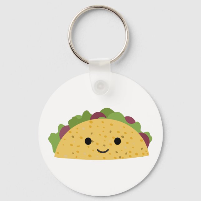 Chaveiro Cartoon Fantástico Kawaii Sorrindo Taco (Frente)