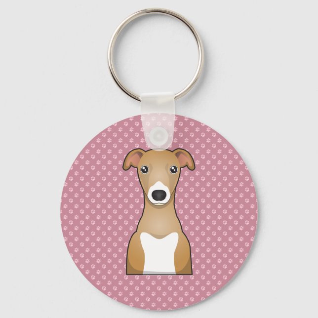 Chaveiro Cartoon italiano Greyhound (Frente)
