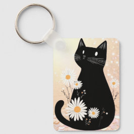 Chaveiro Cartoon Kitty with the Daisies Keychain
