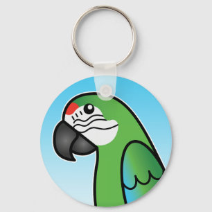 Chaveiro Cartoon Militar Macaw Parrot Bird
