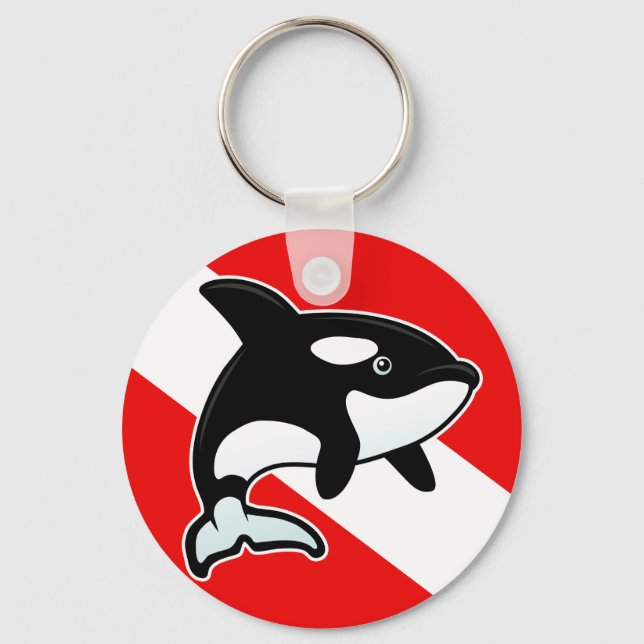 Chaveiro Cartoon Orca Dive Flag (Frente)