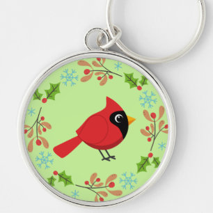 Chaveiro Cartoon Vermelho Bonito com Flores
