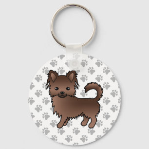 Chaveiro Cartum de chocolate Casaco Chihuahua Cão e patas
