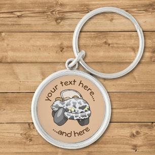 Chaveiro Cartum de Impressão de Vaca