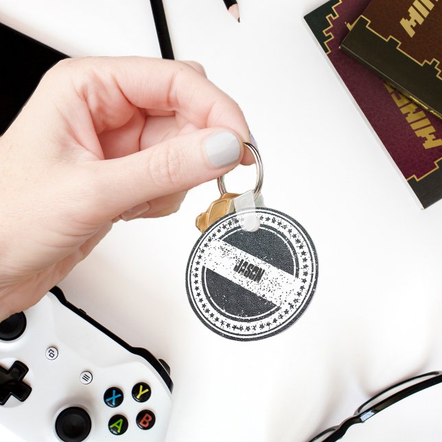 Chaveiro Carvão Grain Faux Leather (Criador carregado)