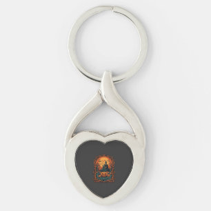 Chaveiro Casa Assombrada Abóbora de Halloween Morcegos Lua 