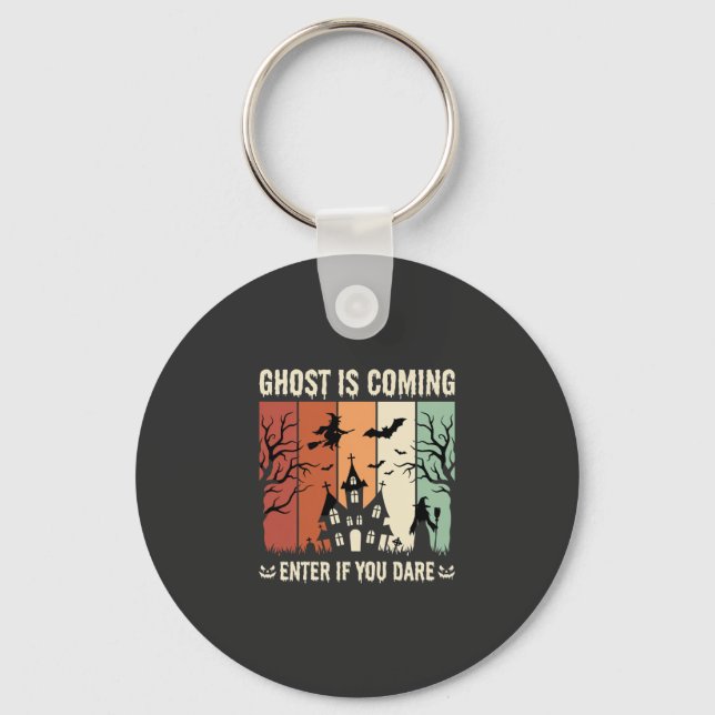 Chaveiro Casa Assombrada do Fantasma do Halloween Está Cheg (Frente)