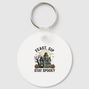 Chaveiro Casa Assombrada Halloween Gravura Vintage Assustad