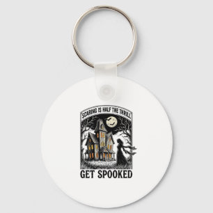 Chaveiro Casa Assombrada Halloween Gravura Vintage Terror S