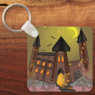 Chaveiro Casa das bruxas do Dia das Bruxas e castelo dos va