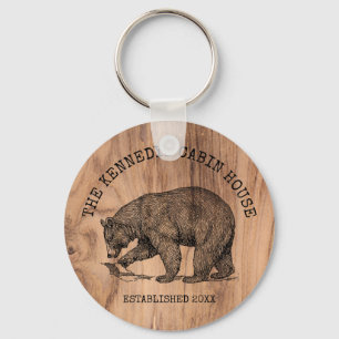 Chaveiro Casa de Cabine de Madeira Rústica