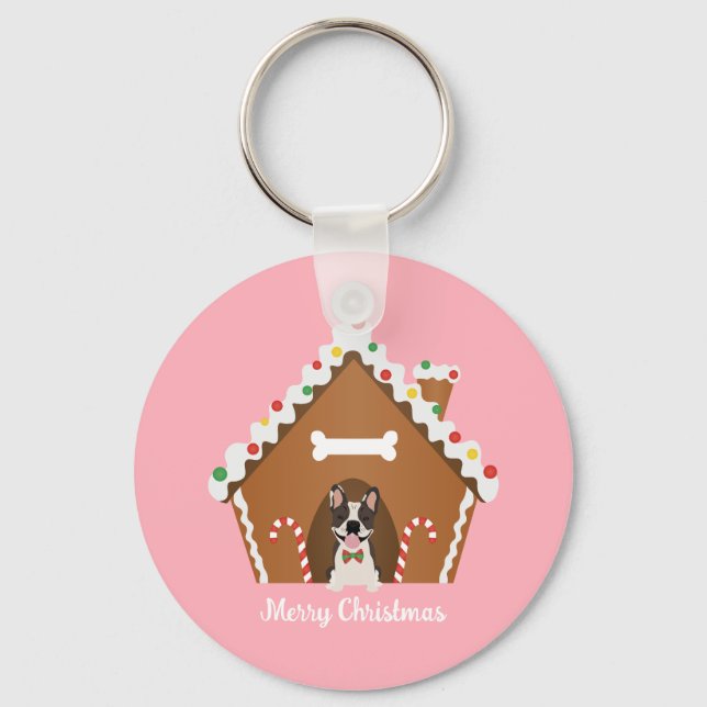 Chaveiro Casa de Cachorro Feliz de Natal (Frente)