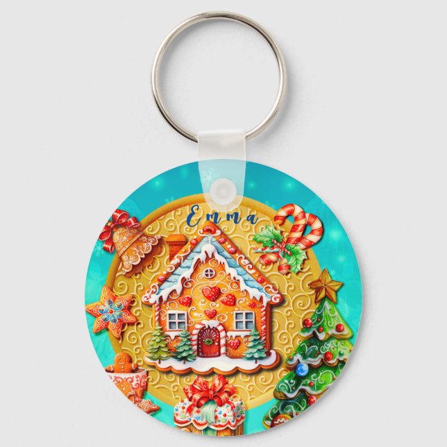 Chaveiro Casa de Doces de Natal e Ano Novo (Frente)