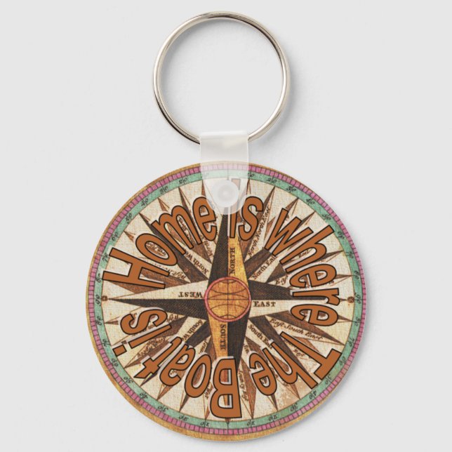 Chaveiro Casa é onde o barco está, transporte marítimo náut (Frente)