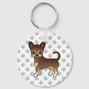 Chaveiro Casaco Chihuahua Dog & Paws De Chocolate E Tan