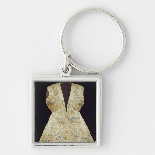 Chaveiro Casaco da caça do cetim bordado com as sedas (Frente)