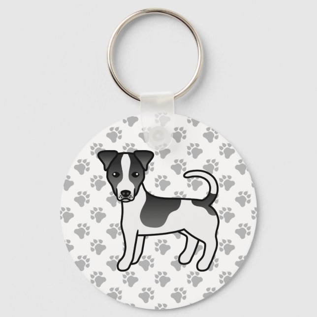 Chaveiro Casaco Negra E Branca Jack Russell Terrier (Frente)