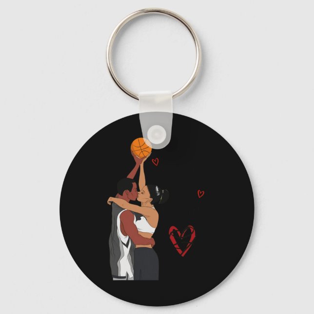Chaveiro Casais Basquetebol Preto Eu Te Amo Dupla ou Nada (Frente)