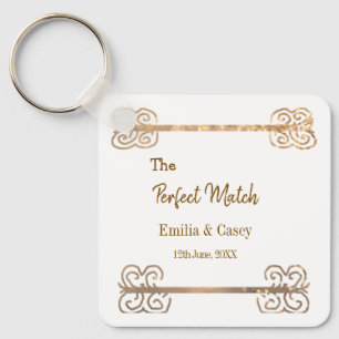 Chaveiro Casais dourados vintage brilho o par perfeito na