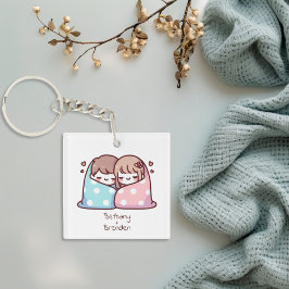 Chaveiro Casal de mastigação de estilo chibi personalizado
