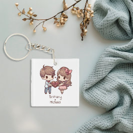 Chaveiro Casal de Namorados de estilo chibi personalizado b