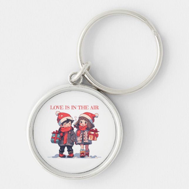 Chaveiro Casal de Natal - O amor está no ar (Frente)