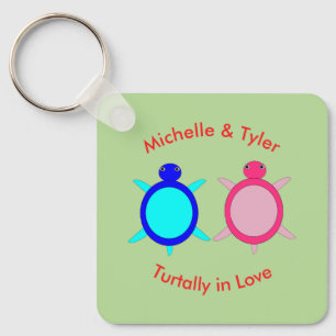 Chaveiro Casal de Tartaruga Fofo Personalizado Salvar a Dat