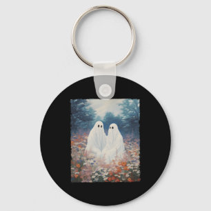 Chaveiro Casal Fantasma Do Vintage Gothic Floral Halloween