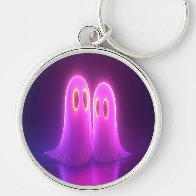 Chaveiro Casal Fantasma - Kawaii Neon Love (Frente)