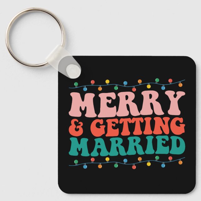 Chaveiro Casal Feliz e Prestes a se Casar Natal Groovy (Frente)